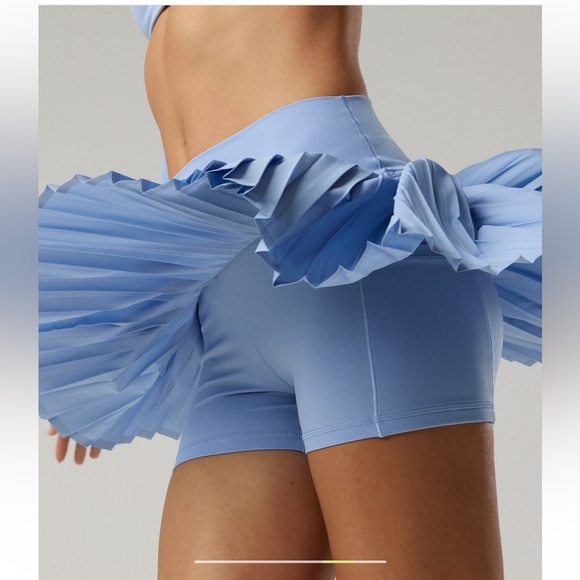 Aerie Highrise Light Blue Pleated Mini Tennis Skort Size Small - Picture 4 of 15